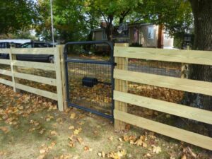 wood picket fence