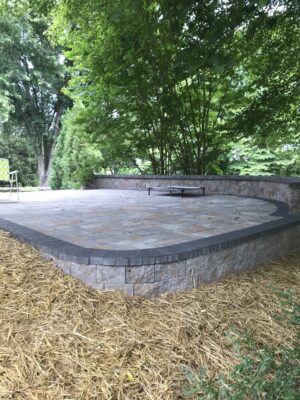 slightly raised new patio design