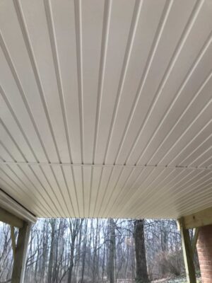 underside of new deck to protect patio and entertaining space