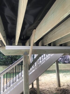 underside of new deck build