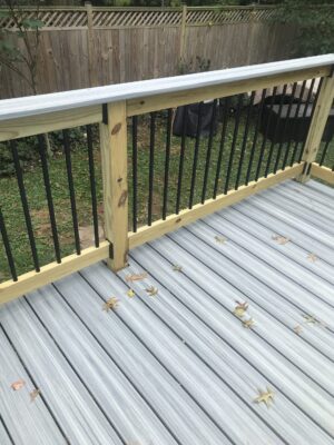 fresh new white wood and wood deck