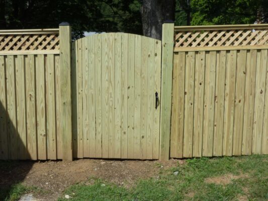 Wooden privacy fence