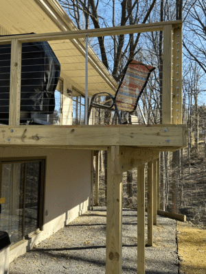 new deck installation with pet viewing sides